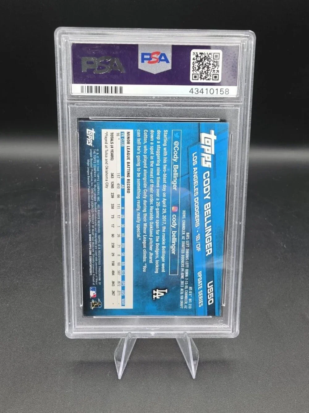 2017 Topps Update Series - Cody Bellinger #US50 Batting (RC)
